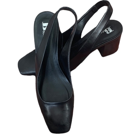 Browns Black Leather Slingback Heels - Picture 1 of 6